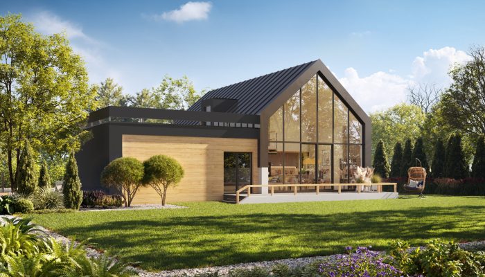 130 z garażem wizualizacja