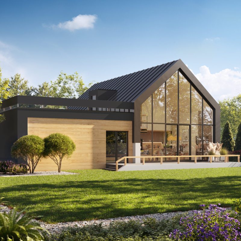 130 z garażem wizualizacja